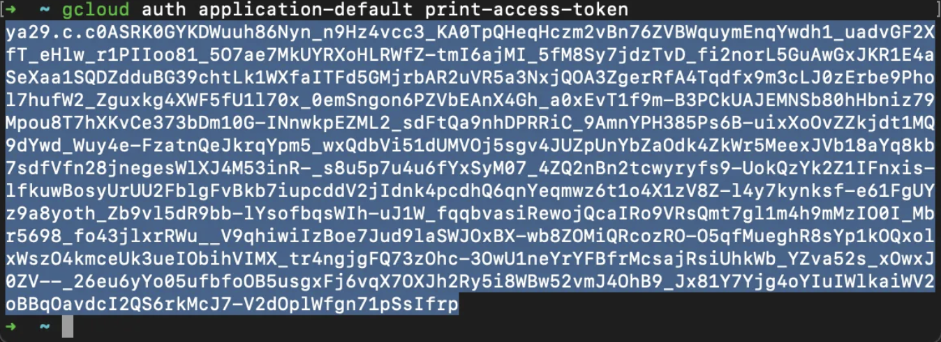 gcloud auth application-default print-access-token